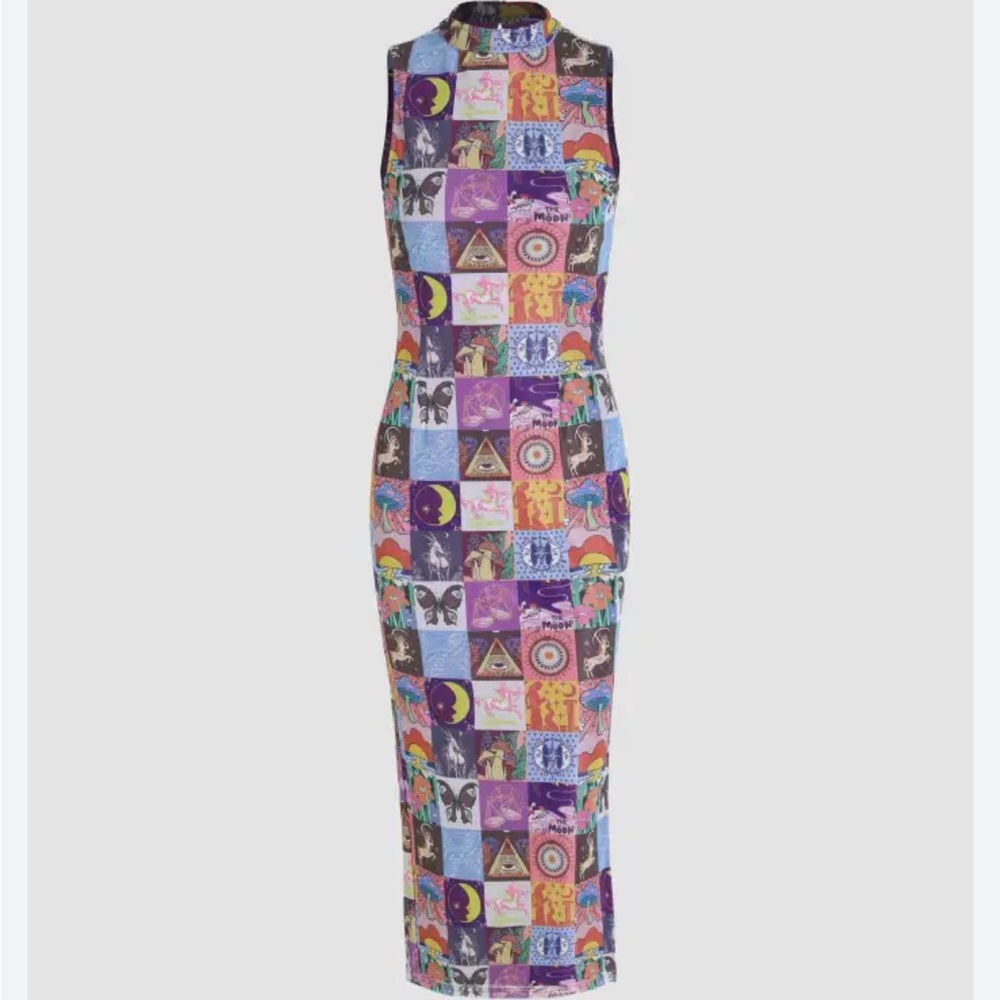 Colorful Patchwork Sleeveless Dress